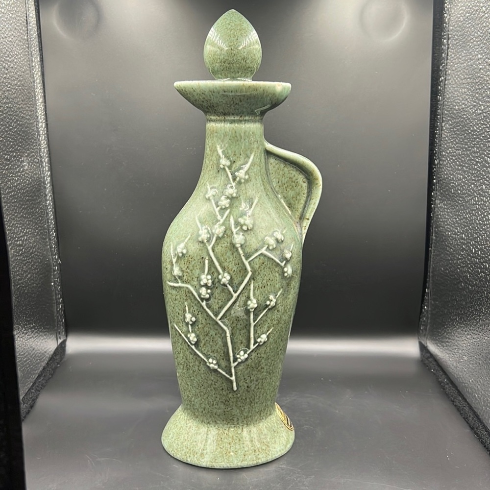 Vintage James B. Beam decanter, genuine regal china, decanter olive green